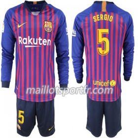 Maillot de Foot Barcelone Sergio 5 Enfant Domicile 2018/19 ML
